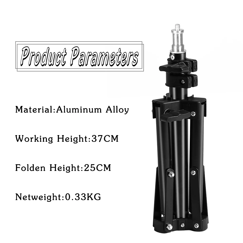  37cm/14.5inch Photography Mini Table 1/4 Screw Head Light Stand For Photo Studio Ring Light LED Lam