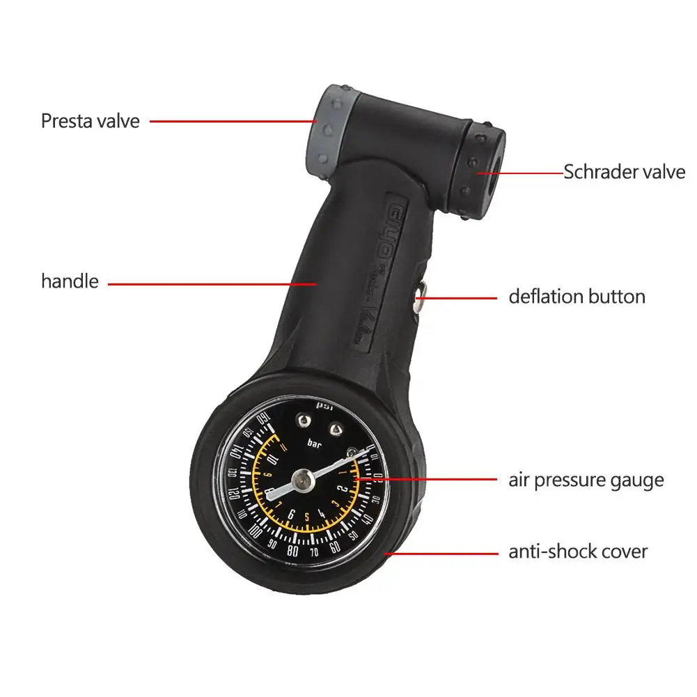 Мини 160 PSI велосипедный Манометр давления воздуха в шинах для горной дороги, велосипедный манометр, измерение для Presta клапан/Schrader Клапан