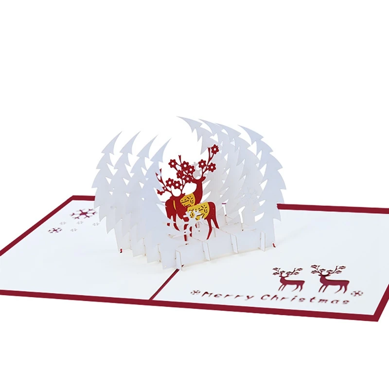  Stereo Pops Up Deer Car Card Set New Year Birthday Wedding Invitations Thanksgiving Card Postcard F - 4.00054E+12