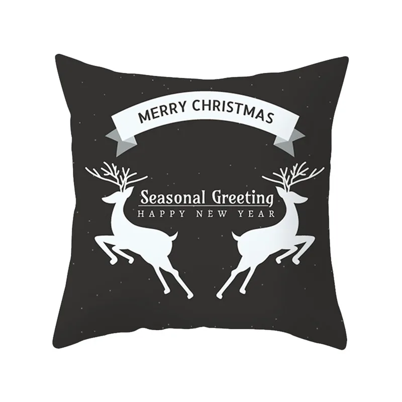 Fuwatacchi черно-белая Рождественская наволочка для подушки с рисунком оленя и звезды, наволочка для подушки для дома, дивана, декоративные наволочки - Цвет: PC04455