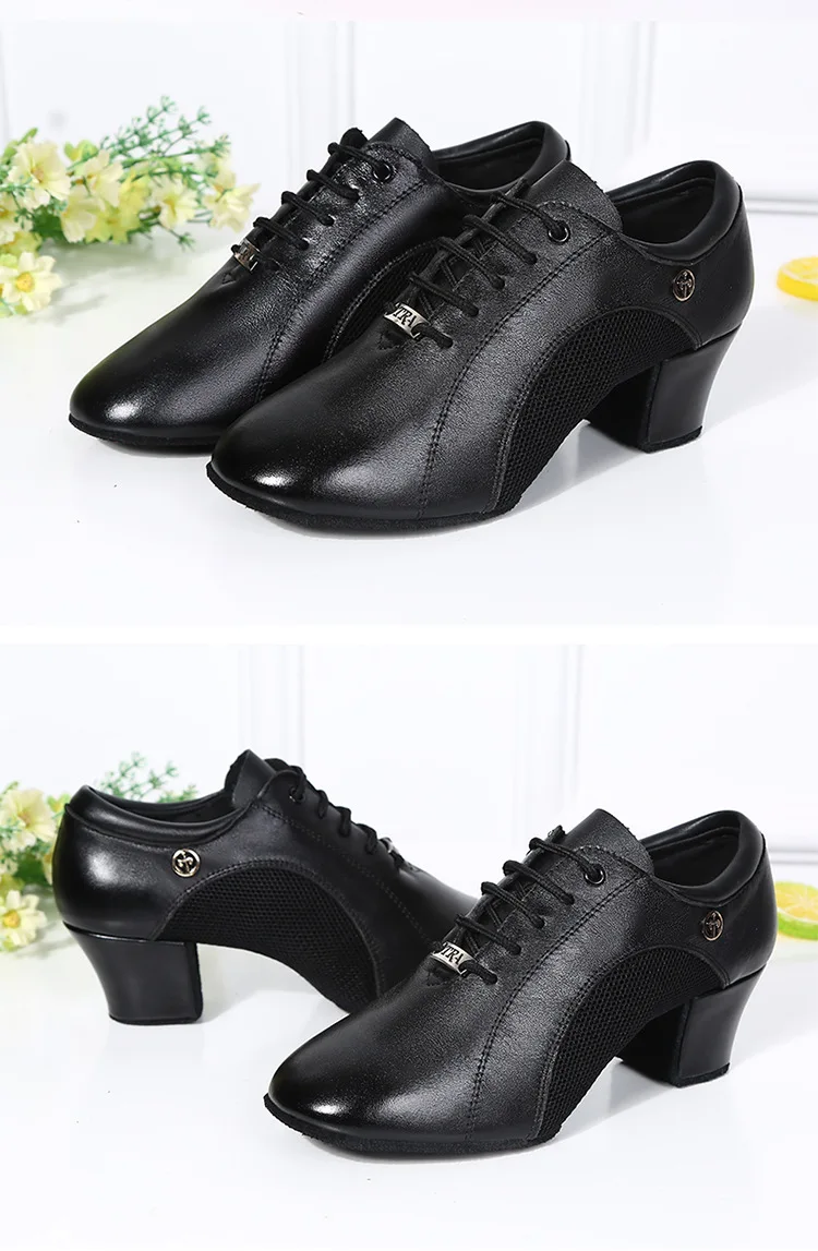 Women's Genuine Leather Latin dance shoes Ballroom dancing shoes classic Lady square dance shoe