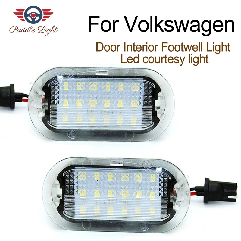 

2pcs Error Free 18SMD LED Courtesy Glove Box Under Door Foot Light For VW Touran Vento Sharan Golf4 Golf5 Golf6 Beetle Bora Polo
