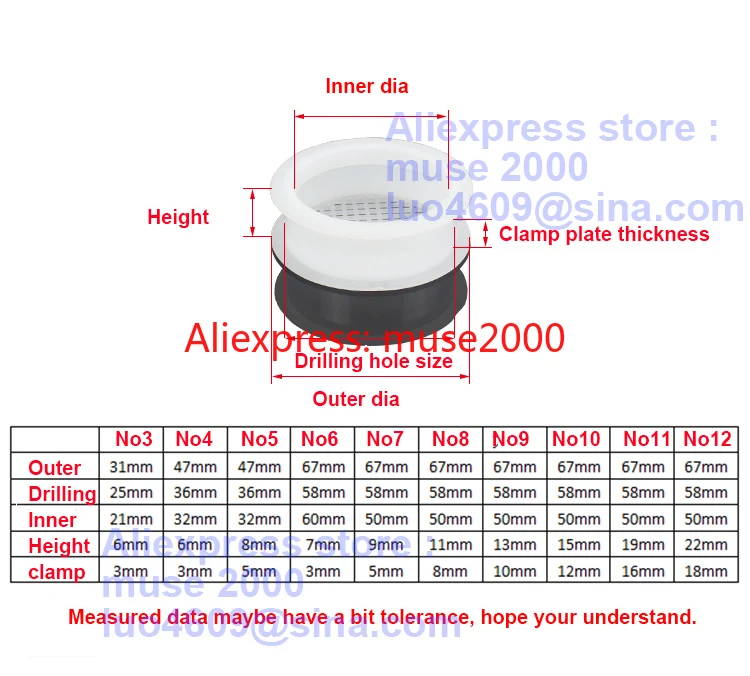 25 29 36 58mm round hole air vent clamp plate inert plastic air net vent table counter Carpet Steamers ventilation louver