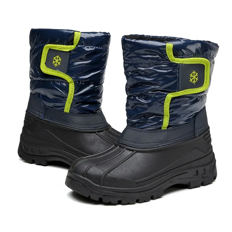 

-30 Degree Russia Winter Snow Boots Keep Warm Baby Boy Woolen Lined Snow Boot Toddler Kids Anti-Skidding Waterproof Rubber Boots