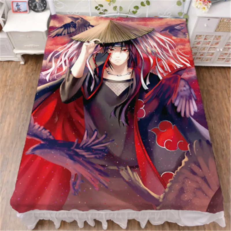 Наруто Узумаки Наруто Uchiha Sasuke Двойной простыни и пододеяльник Действие Рисунок постельных принадлежностей набор из четырех X2532 - Цвет: Milk Silk