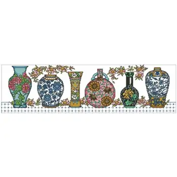 

A row of vases patterns Counted Cross Stitch 11CT 14CT 18CT DIY Cross Stitch Kits Embroidery Needlework Sets home decor