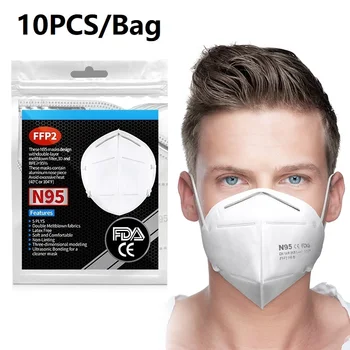 

10-100 Pcs Dustproof Anti-fog and Breathable Filtration Mouth Mascarillas Mouth Muffle Cover for Face 5-Layer Filter Mascarilla