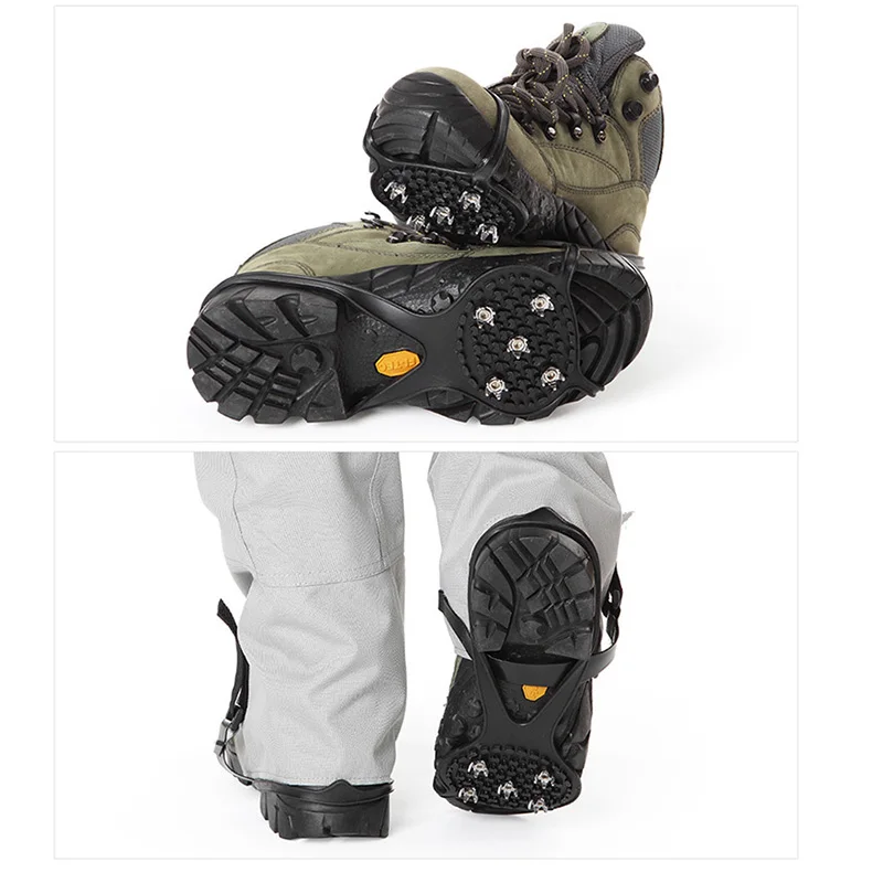 1 Pair Silicone Climbing Non-slip Shoe Grip Ice Snow Grips Cleat Over Shoe Spikes Studs Crampons SEC88