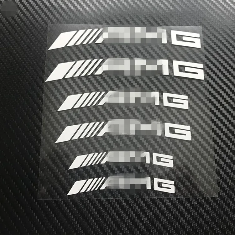 JL суппорт логотип по заказу покупателя Колесный тормозной диск тормозные суппорты виниловые наклейки на автомобиль Обёрточная бумага отражающая полоса и отличительные знаки знак Стикеры - Название цвета: AMG Silvery