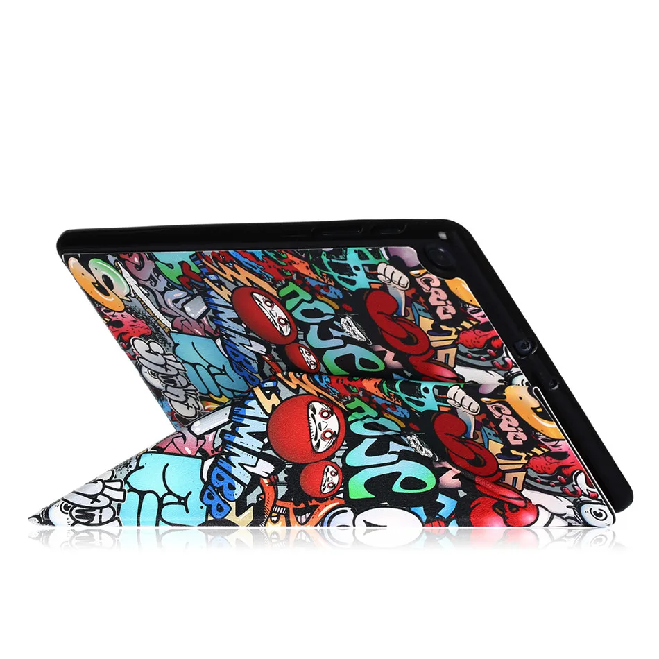 Чехол для Samsung Galaxy Tab A 10 1 2019 дюйма T510 T515 Женская Обложка тонкий 4 складной чехол из