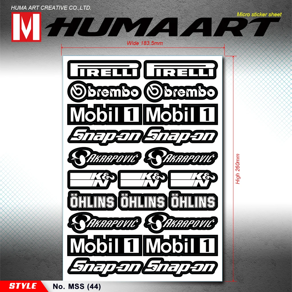 HUMAART Motocross Racing Sponsor Stickers Bomb Graffiti Decor Vinyl Decals for MX Motorcycle Fairing Quad ATV Helmet Black | Автомобили и