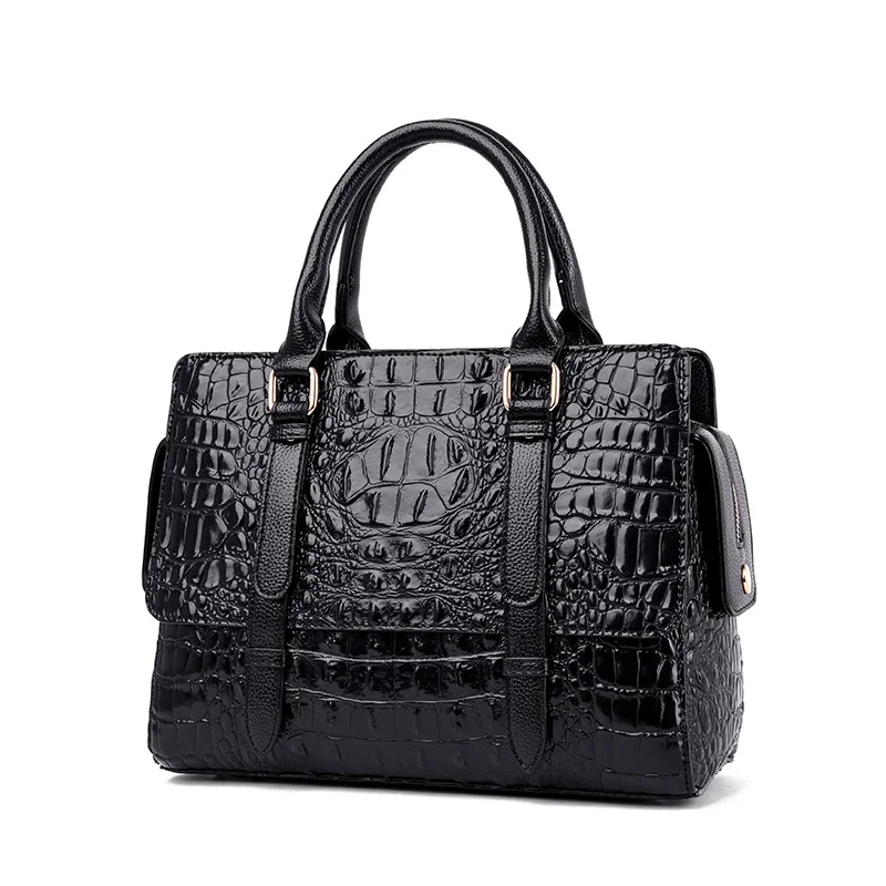 Discount single female shoulder bag factory new high quality imitation crocodile leather pattern Messenger bag shopping bags big