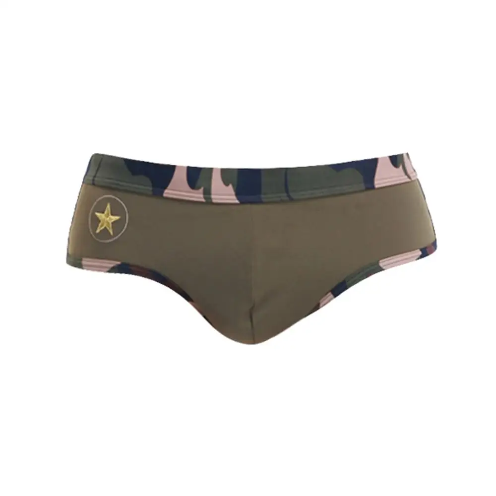 Army Green Лето мужской галстук с низкой талией хит цвета камуфляж нейлон дышащий треугольник плавки мужские купальники 9,16 - Цвет: Army Green