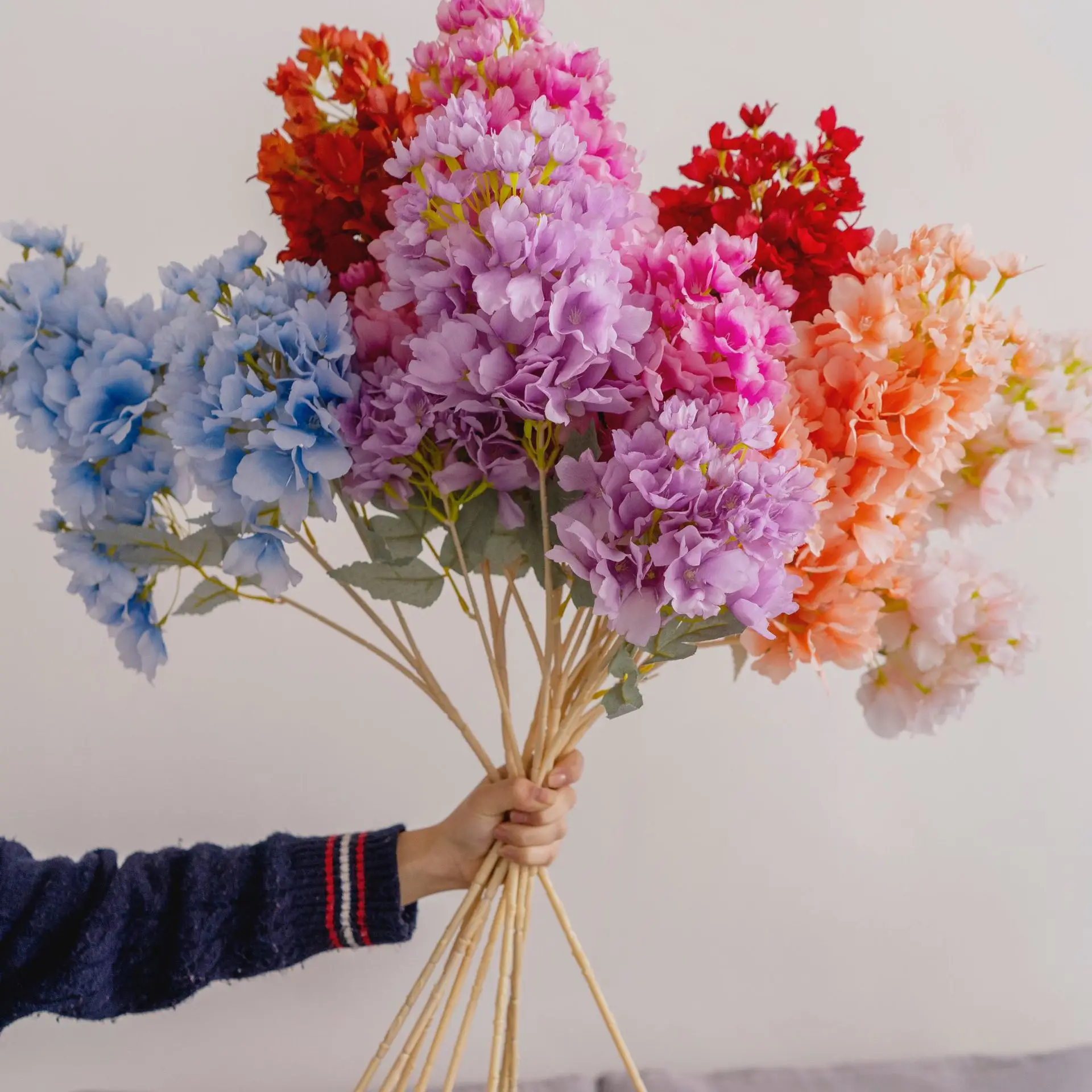 

3 heads hydrangea artificial silk flower wedding Party home decoration fake flower