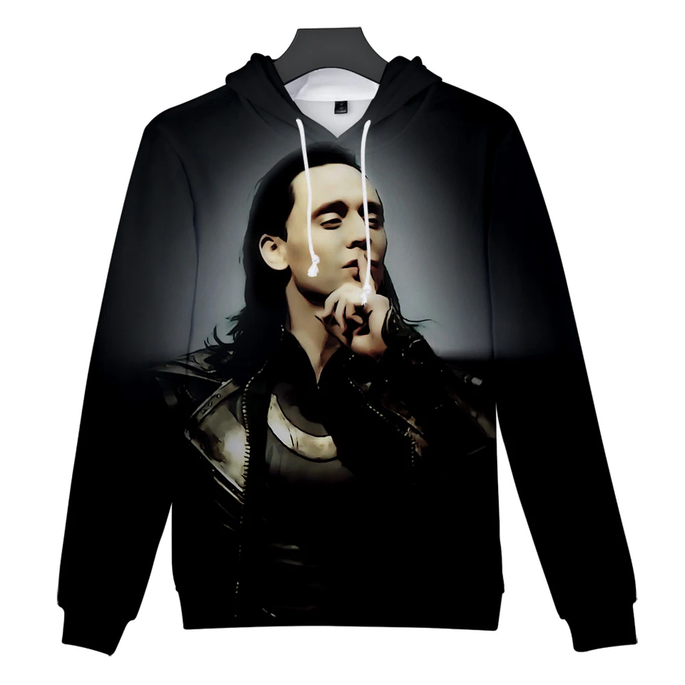 3D-LOKI царство тьмы Harajuku Стиль толстовки с капюшоном тонкий модный Повседневное тренд Повседневное уличная Толстовка