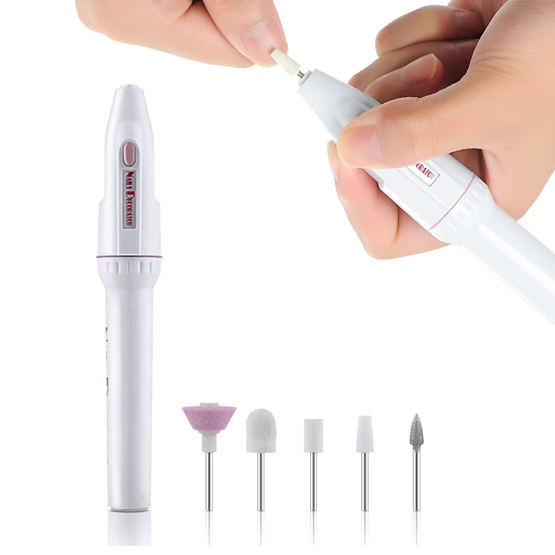 5 в 1 инструменты для маникюра портативный Электрический Тип ручки для полировки ногтей набор акриловые инструменты для ногтей