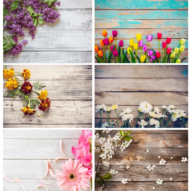 

Photorealistic Fabric Photography Backdrops Props Flower Wooden floor Photo Studio Background 21922 ZLDT-15