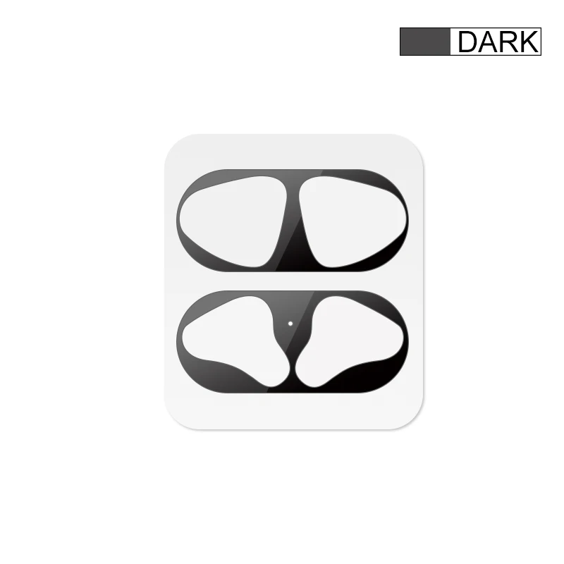 2 в 1 ТПУ+ ПК чехол для наушников Capa Shell для Apple AirPods 1 2 защитный чехол Аксессуары для AirPods защита от пыли наклейка - Цвет: Black Dust Guard