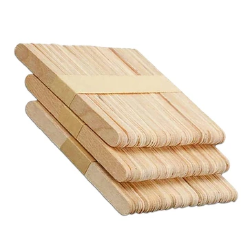 

50Pcs/Lot Craft Ice Cream Sticks Wooden Pop Popsicle Sticks Natural Wood Cake Tools kids Handwork Art Crafts