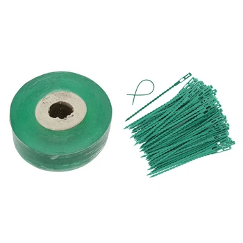 

1 Pcs Grafting Tape Moisture Barrier Stretchable Clear Floristry Film with 100 Pieces Adjustable Garden Plant Twist Ties