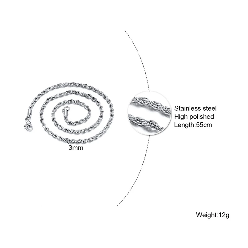 1 мм до 5 мм настоящая нержавеющая сталь мужская цепочка ожерелье серебряное наполнение веревка/коробка/змея/бордюр ссылка 18 дюймов 20 дюймов 22 дюймов 24 дюймов - Окраска металла: NC-039