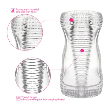 transparent Masturbation Soft Stick cup men penis Massager Ejaculation delay trainer Male sex toys Ghost Exerciser Pocket Pussy 4