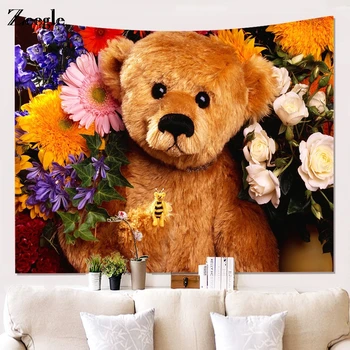 

Zeegle Bear Tapestry Mandala Bohemian Tapestry For Girl Bedroom Decor Wall Hanging Beach Towel Picnic Blanket