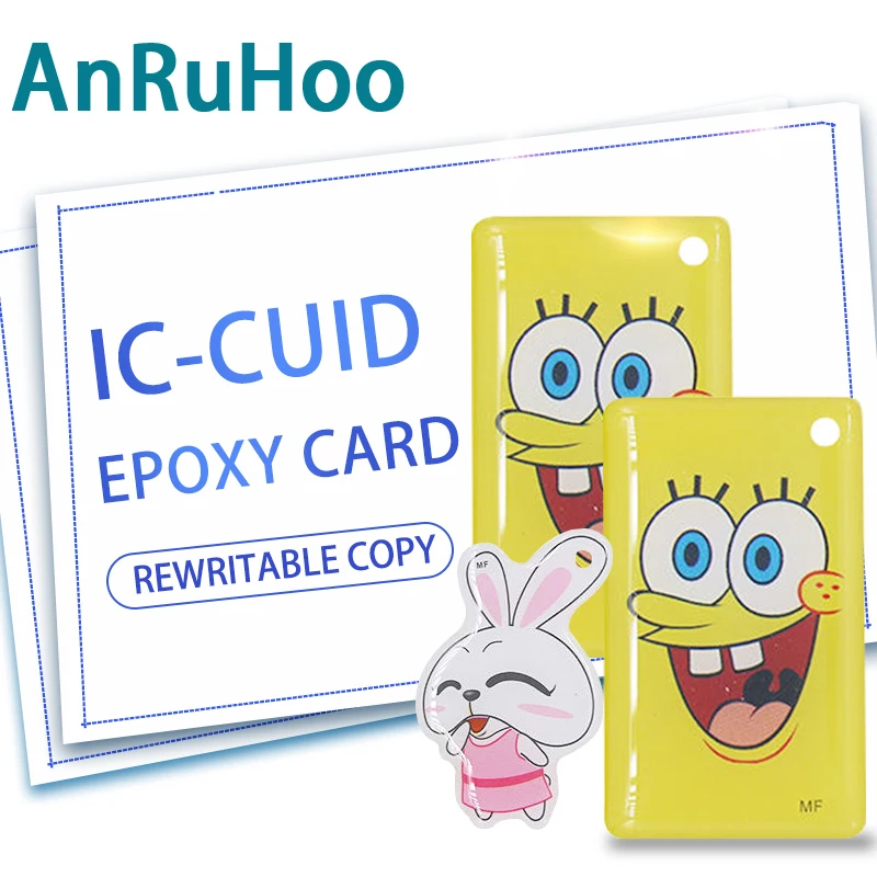 5pcs Cuid Rewriteable Smart Key Nfc Chip Copier Badge 13.56mhz Duplicator Copy Token Rfid Clone Changeable Epoxy Card | Безопасность и