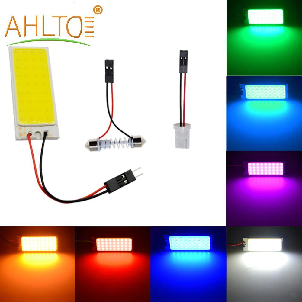 

Promotion T10 36 SMD COB Multi-colorful LEDS Dome Lights Panel Car Auto Interior Reading Map Lamp Bulb Light Dome Festoon DC 12V