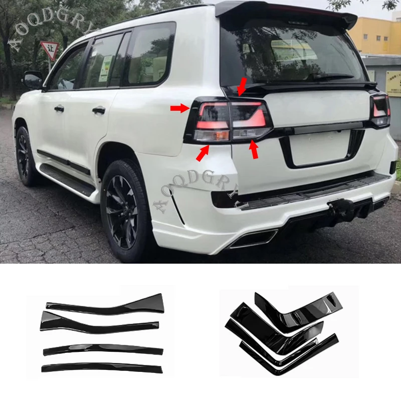 Глянцевая черная накладка на заднюю фару для Toyota Land Cruiser LC200 2016-2020 | Автомобили и