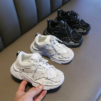 

kids shoes 2019 boys sport sneakers genuine leather baby girls casual sneakers tenis brand children basket fille trainer shoes