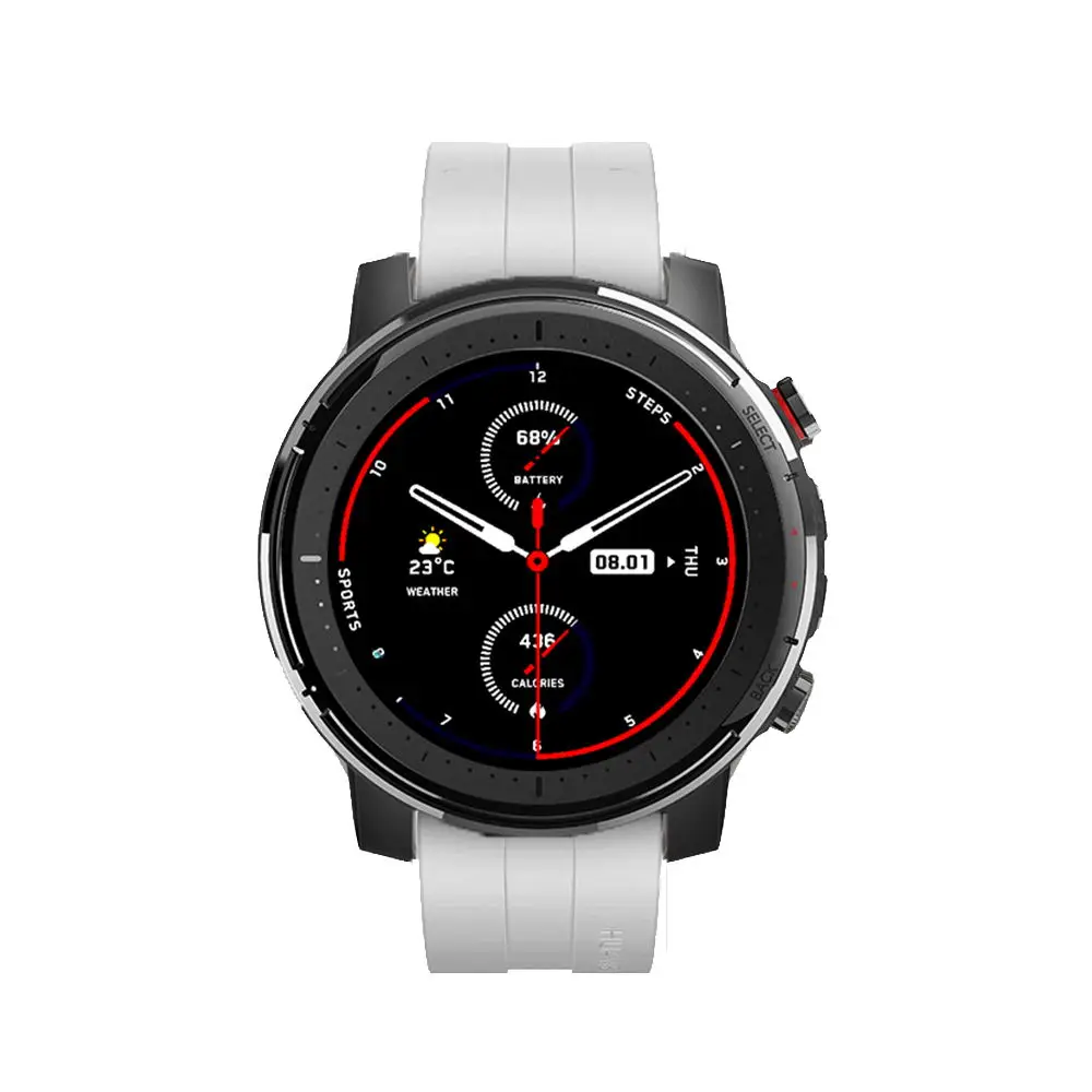 Белый Силиконовый браслет Смарт-часы ремешок для Huami Amazfit Stratos 3& Stratos 2& Stratos 1 для Amazfit Pace/GTR 47 мм браслет - Цвет: Белый
