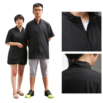 

Easy Clean Solid Anti Static Multipurpose Smooth Crew Neck Cleaning Work Clothes Pet Grooming Beautician Apron Dog Cat Hairdress