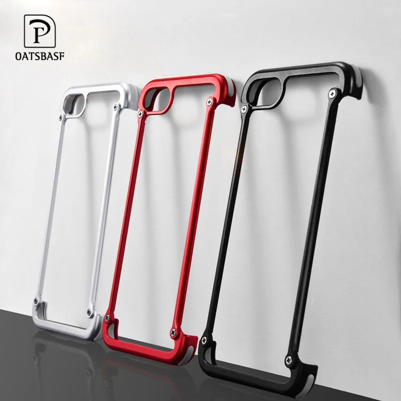  OATSBASF Airbag Metal Case For iPhone 8 Case Personality Airbag Shell for iPhone 8 Plus Metal Bumpe