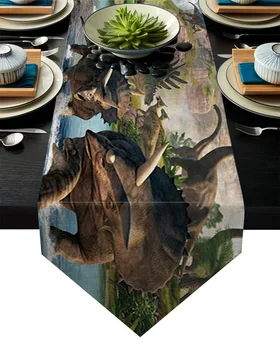 

Jurassic Period Dinosaur Table Runner Table Flag Home Party Decorative Tablecloth Table Runners for Wedding
