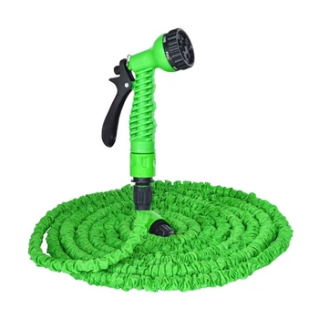 

25FT Garden Hose Extendable Magic Flexible Water Hose Plastic Hoses Pipe With Spray Gun For Irrigation Car Wash Spray Green