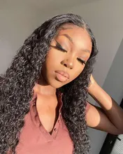 180% de la onda de agua peluca con malla Frontal transparente Frontal de encaje pelucas mojado y ondulado frente de encaje pelucas de cabello humano T parte rizado Peluca de cabello humano