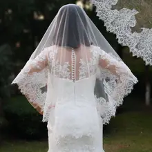 Короткие Свадебные вуали без гребня кружевной подол невесты вуаль покрытие лица свадебные аксессуары белый