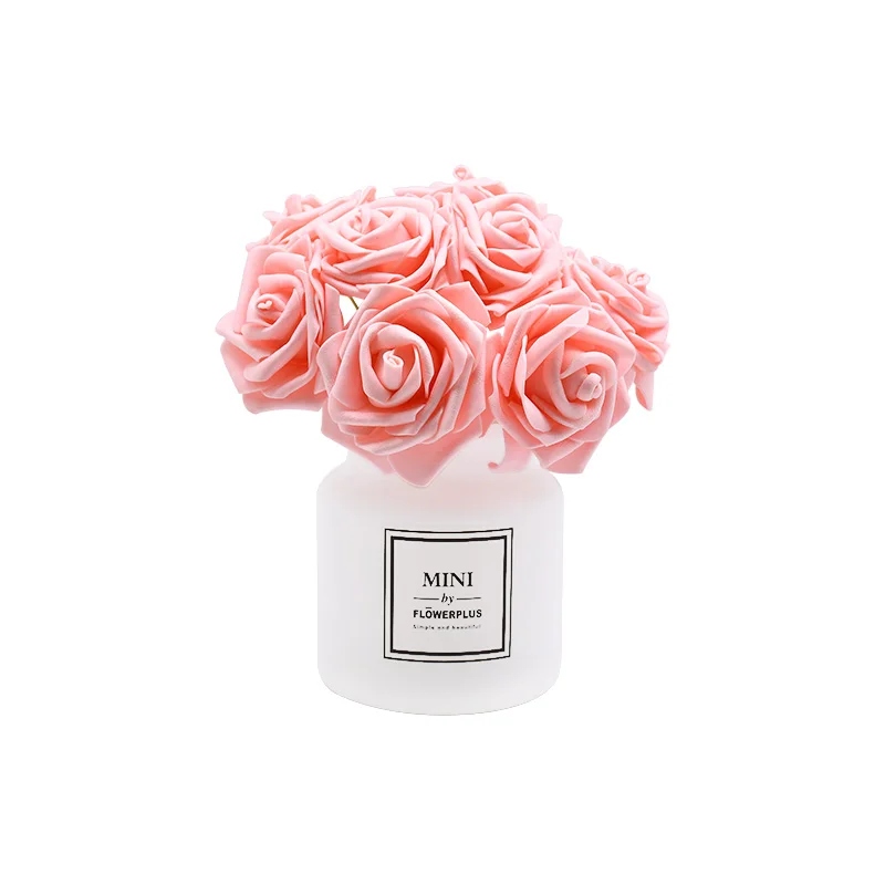 24Pcs Artificial Rose Bouquet Foam Rose Flowers Bride Bouquets for Wedding Event Decoration Home Garden Decorative Fake Flower