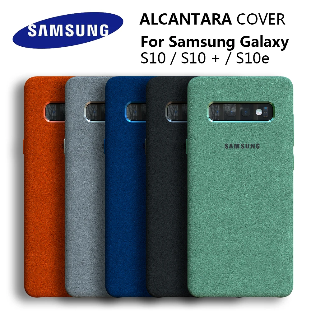 

100% Original GENUINE Samsung S10 Case For Galaxy S10Plus S10 + S10E Alcantara Cover Leather Premium Full Protect Cover 5 color