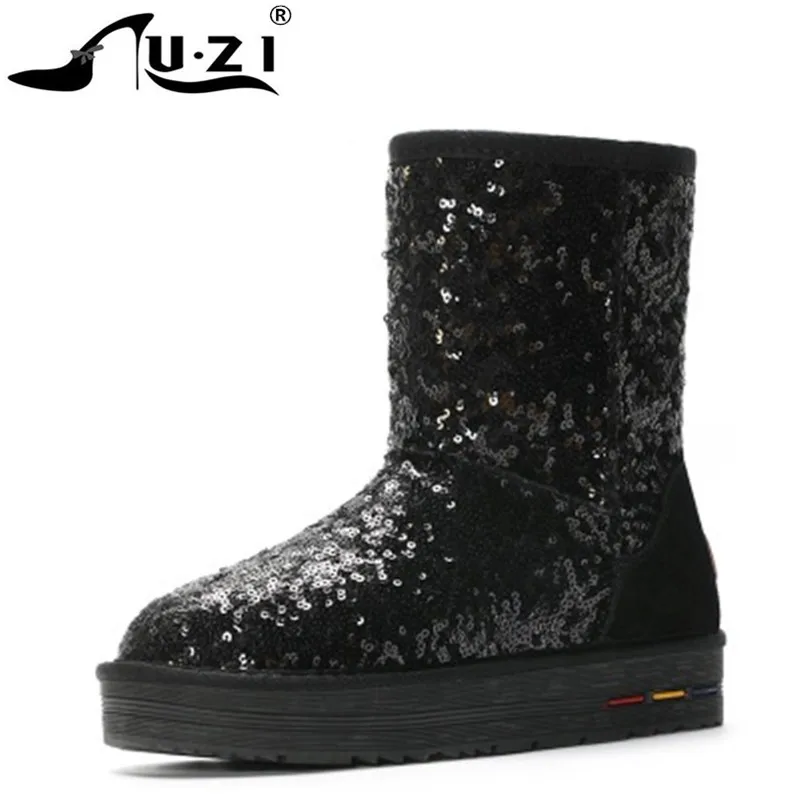 

Australia style Classic Women Sequined Cloth Snow Boots High Quality Female Winter Thick Plush Warm Ankle Boots Dropshipping