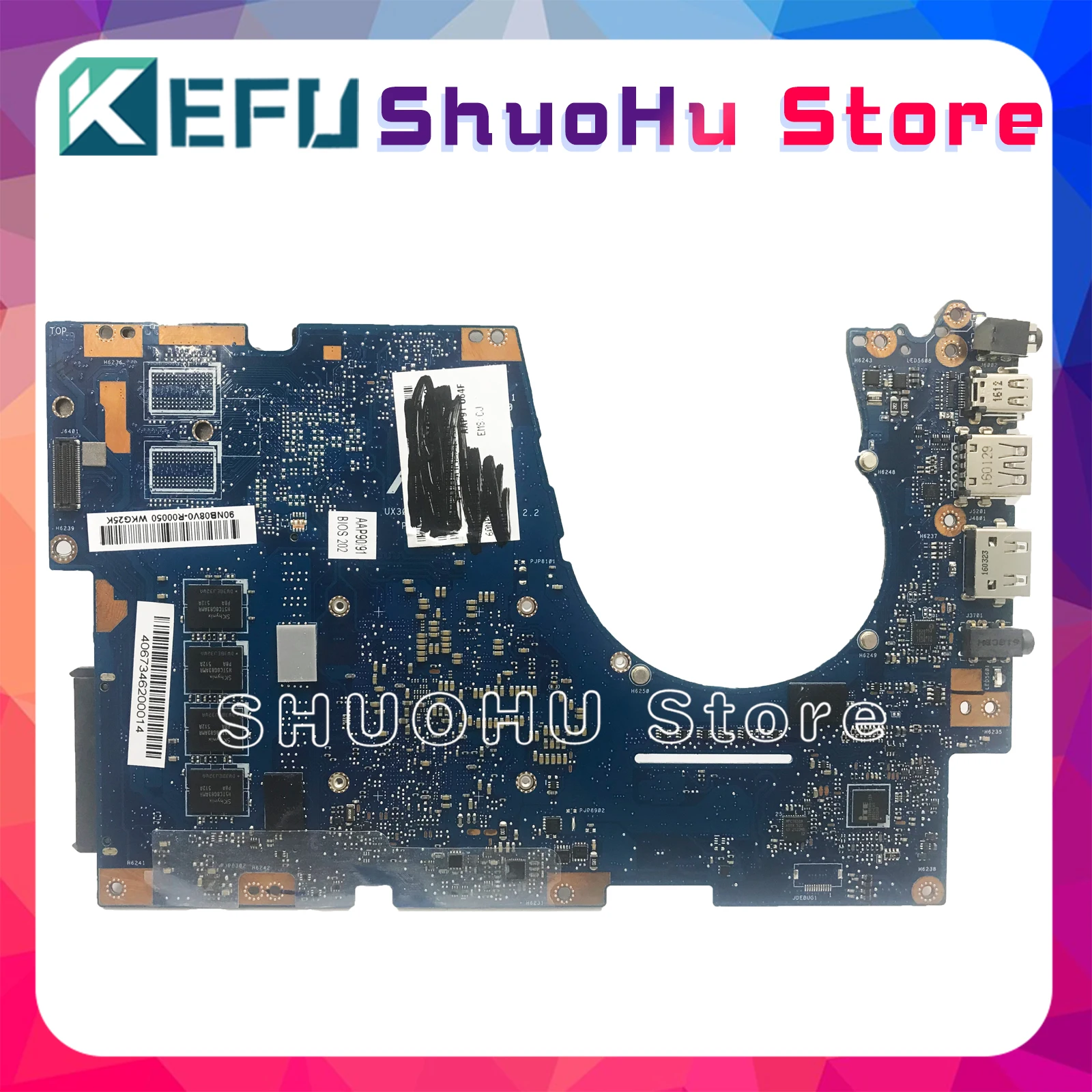 remarkable  KEFU UX303UA motherboard for ASUS UX303UB UX303U UX303UA laptop motherboard original notebook 4G MO