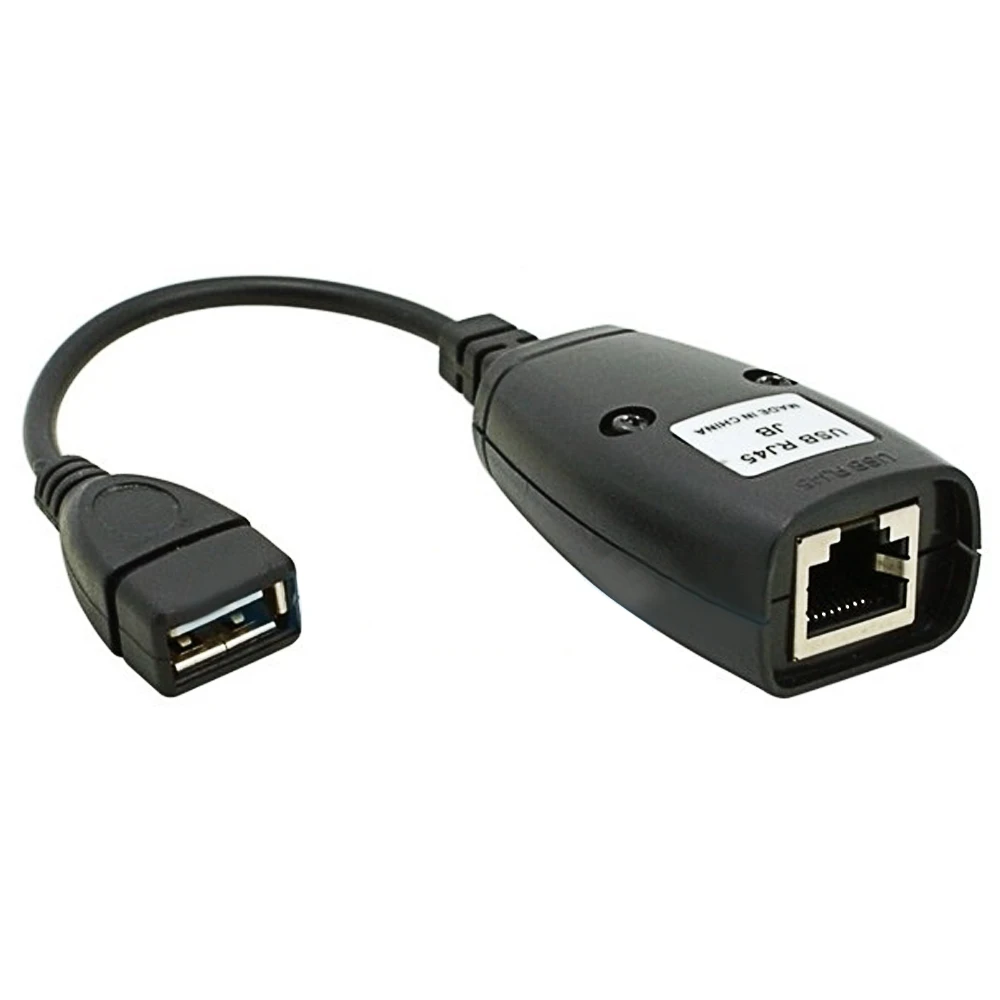 Besegad 2 шт. удлинитель кабеля USB к RJ45 RJ 45 LAN адаптера через Cat5 Cat6 патч корд черные