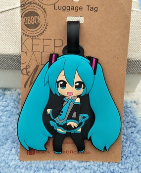 

COSANER Hatsune Miku Anime Luggage Tag PVC Pendants Portable Travel Label Suitcase Address Baggage Holder tags s