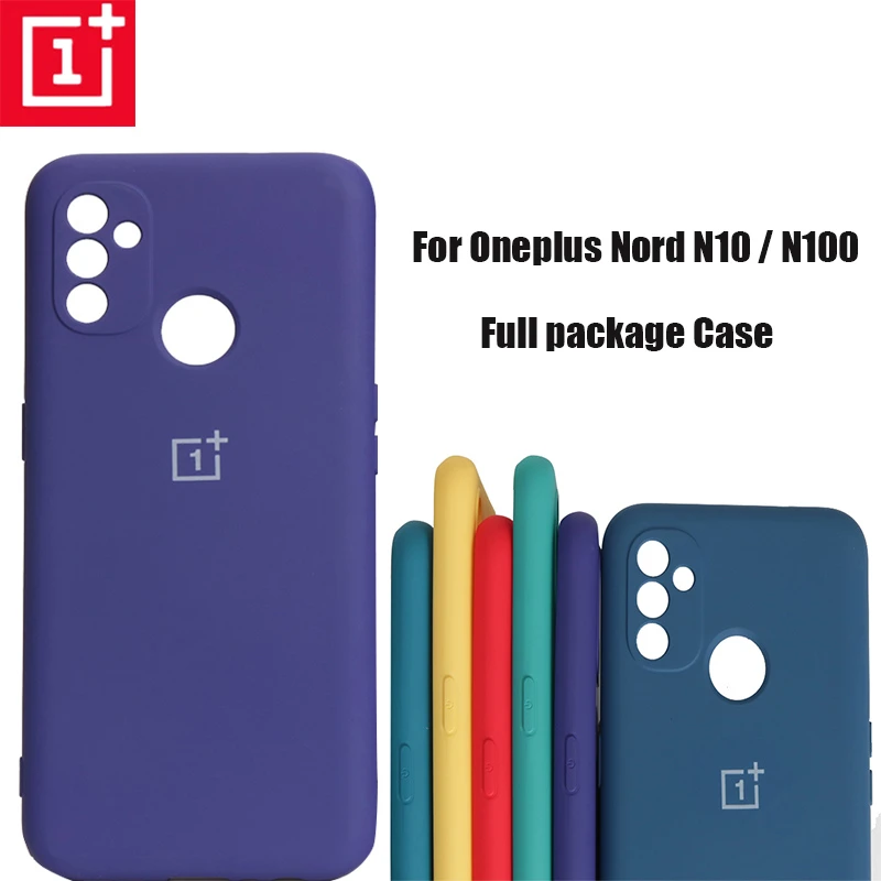 mobile pouch Original OnePlus Nord N10 Case Liquid Silicon Back Cover One Plus Nord N10 Nord N100 Soft Case Shockproof Full Protectiver Case waterproof phone pouch