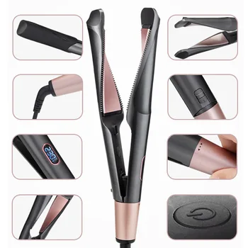 

Hair Straightener Curling Iron 2 in 1 Tourmaline Ceramic Twisted Flat Iron Straightening Iron Hair Curler For All Hair Types