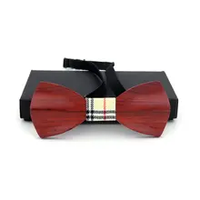 Fashion Men Women Wood Bow Tie 3D Handmade Butterfly Wood Classic Wooden Bow ties Neckwear Wedding Party Neckties Wooden Ties