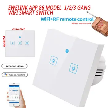 

EU 1/2/3 Gang WiFi Smart Switch With RF Function Smart Home EWeLink APP 86 Model Panel Switch WiFi Wall Light Touch Switch