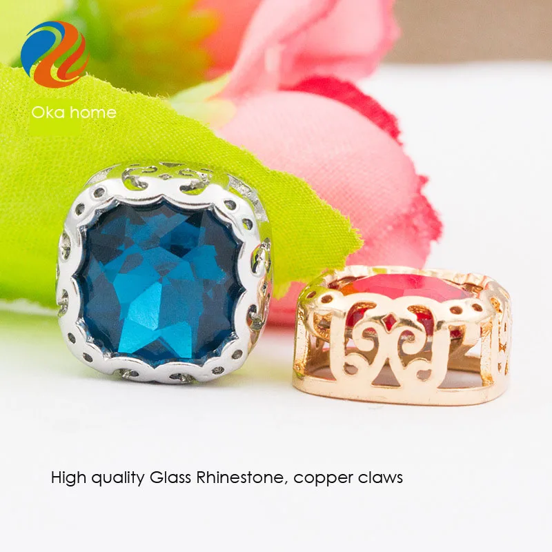 

5pcs Crystal Glass square rhinestones for clothing cooper bottom claw Flatback Rhinestone garment accessories