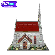 

Moc Medieval Series Architecture Cathedral City Street View Retro House Building Blocks Auditorium Village Model Toys Children